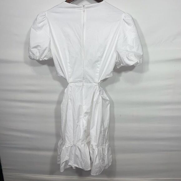 Women's Wayf White Puff Sleeve Cutout Dress - Picture 7 of 15
